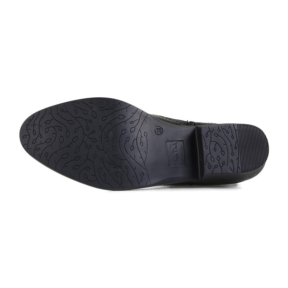 Black Tumbled Leather
