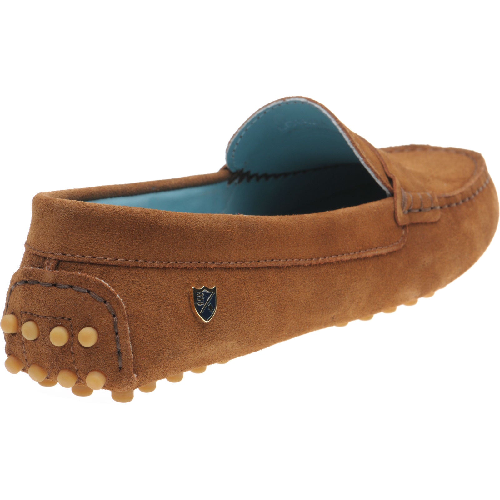 Herring Louisa ladies rubber-soled driving moccasins in cognac suede