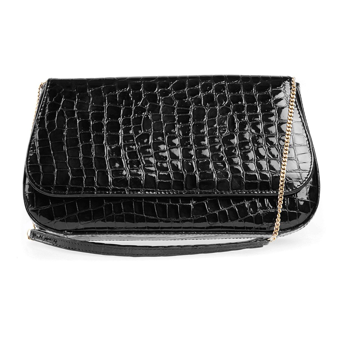 Dark grey patent hot sale clutch bag