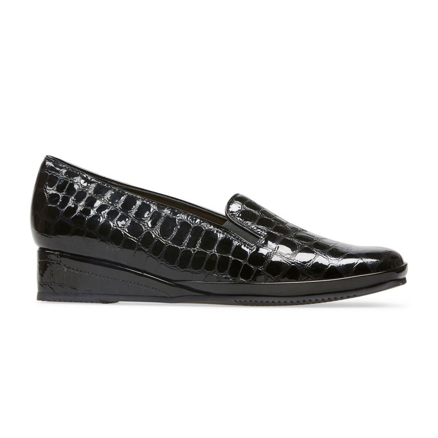 Rochester II - Black Patent Croc