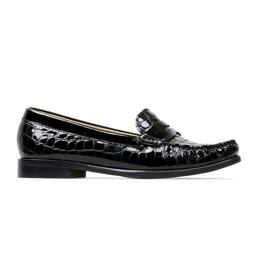 Hampden - Black Patent Croc