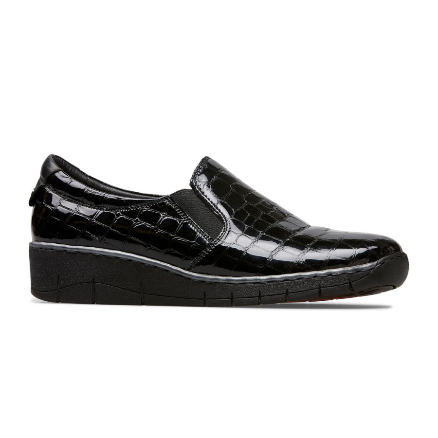 Ripple - Black Patent Croc