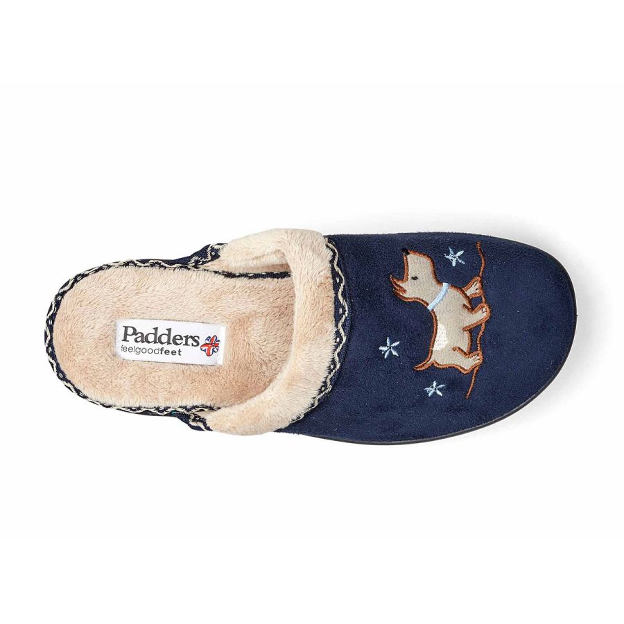 Padders Scotty Slippers - Navy